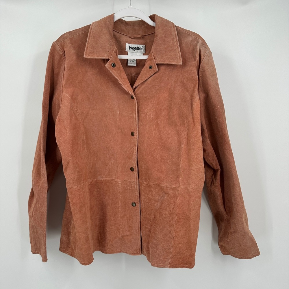 Bagatelle Womens Suede Leather Jacket 16 Western Rustic Minimalist Casual